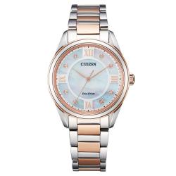 citizen西铁城ecodrivewomensarezzodiamondaccenttwotonestainless