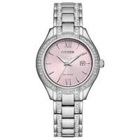 CITIZEN 西铁城 Eco-Drive Women's Silhouette Crystal Stainless Steel Bracelet Watch 30mm