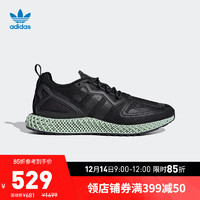 adidas阿迪达斯官网三叶草ZX 2K 4D男女经典运动鞋FV9027 1号黑色 44.5(275mm)