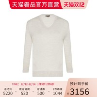 Loro Piana LORO PIANA浅灰色羊毛桑蚕丝V领女士套头针织衫打底衫