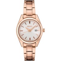 SEIKO 精工 Women's Essentials Rose Gold-Tone Stainless Steel Bracelet Watch 29.8mm