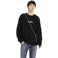 JACK&JONES 杰克琼斯 男士圆领卫衣 221433104 黑色 XL