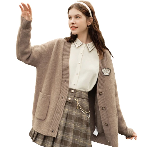 X.YING 香影 女士V领针织开衫 Z814166