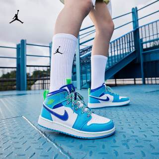 jordan官方airjordan1midgsaj1大童运动童鞋55472539码069黑黑健身红