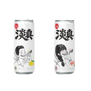 淡真 苏打气泡酒组合装 2口味 330ml*12罐（四国柚子金酒味+白桃白兰地味）