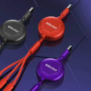 CIBOU Type-C/Lightning/Micro-B 2.8A 数据线 硅胶 1.2m 紫色