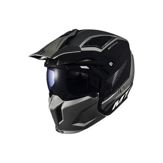 MT HELMETS 街霸系列 摩托车头盔 组合盔 哑灰速递 XXL码