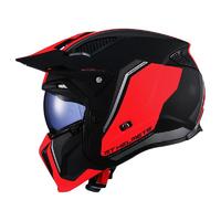 MT HELMETS 街霸系列 摩托车头盔 组合盔 黑红双子 L码