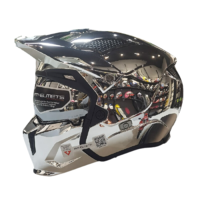 MT HELMETS 街霸系列 摩托车头盔 组合盔 电镀银 XL码
