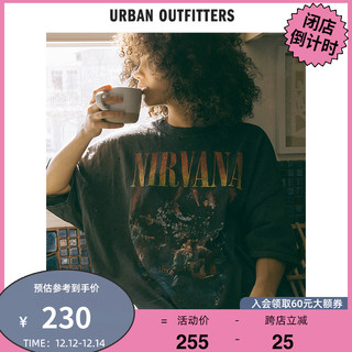 潮酷个性 Nirvana宽松oversized摇滚乐队涅槃做旧印染廓形T恤裙