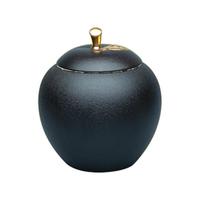 容山堂  陶瓷金桔茶叶罐 950ml 黑桔