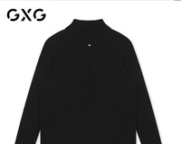 GXG 男装2020年热卖新款商场同款黑色高领毛衣男胸口刺绣针织衫潮