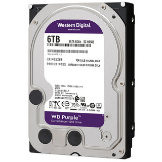 Western Digital 西部数据 紫盘系列 3.5英寸 监控级硬盘 6TB (5640rpm、128MB) WD62EJRX