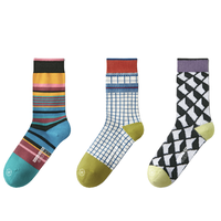 Bananain 蕉内 女士棉质中筒袜套装 501C 3双装(听觉体B+数维空间B+直觉体B)