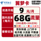 中国电信 长期翼卡 9元/月（68G全国流量）