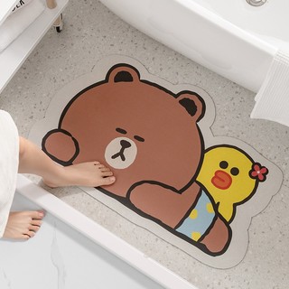 BULULOM 布鲁罗曼 无忧系列 浴室吸水防滑垫 40*60cm 慵懒的布朗熊和莎莉