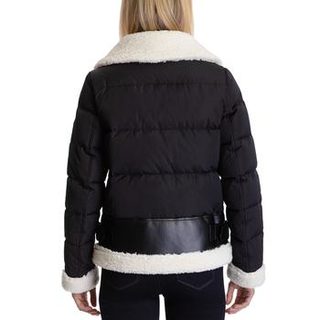 Faux-Shearling Puffer Coat