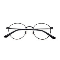 HAN 汉 HN43008 经典哑黑不锈钢板材眼镜框+1.67折射率 非球面防蓝光镜片