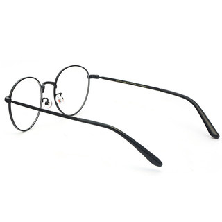 HAN 汉 HN43008 经典哑黑不锈钢板材眼镜框+1.56折射率 非球面防蓝光镜片