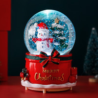 BEI JESS 贝杰斯 圣诞节旋转飘雪花灯光音乐八音盒水晶球