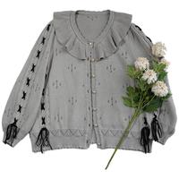 Bitter Sweet 白英工作室 Lolita洛丽塔 日常风 常服系列 女士针织开衫 浅灰 S