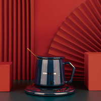 新疆博物馆 五星出东方利中国马克杯 9×9x8.5cm 新骨瓷 创意文创咖啡杯