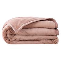 MERCURY 水星家纺 暖意绒绒 法兰绒毛毯 珊瑚粉 180*200cm