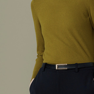 ERDOS 鄂尔多斯 女士半高领羊绒衫 D206W1221 黄绿 XS