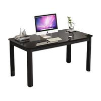 凡社 电脑桌台式 极简约现代穿线孔玻璃书桌学习办公家用餐厅桌两用桌