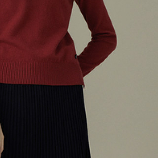 ERDOS 鄂尔多斯 女士半高领羊绒衫 D206W1221 朱砂红 XS