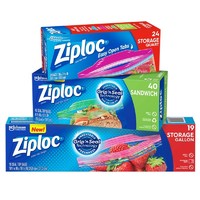 Ziploc 密保诺 密实袋 大中小号组合装 食品密封袋 非保鲜膜 零食果蔬保鲜袋 收纳袋 防潮防水