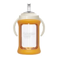 CherubBaby 儿童玻璃吸管杯 升级款 240ml 橙色