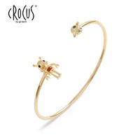 Crocus CROCUS机器人玫瑰金色手镯女小众设计网红开口手环韩版简约个性45454
