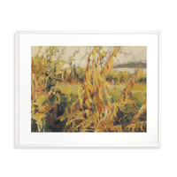 本艺术空间 彭本浩《野风初掠》50x40cm 水彩纸 白色实木框