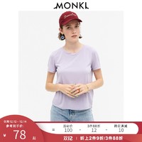 MONKI2021夏季新款纯色莫代尔打底衫宽松圆领短袖T恤女 0952524
