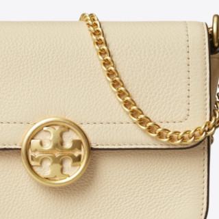 TORY BURCH 汤丽柏琦 女士牛皮革斜挎包 78731 奶油白 迷你