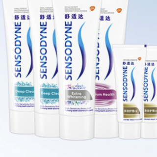 SENSODYNE 舒适达 基础护理系列牙膏套装 (沁爽劲洁牙膏100g*2+牙龈护理牙膏100g+美白配方牙膏100g+多效护理牙膏50g*2)