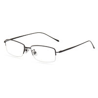 潮库 62307 经典黑纯钛眼镜框+1.61折射率 防雾防蓝光镜片