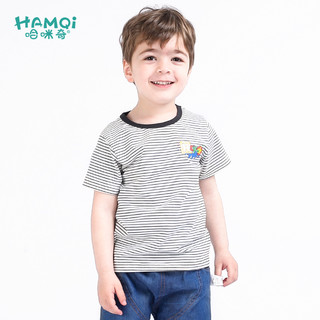 Hamqi 哈咪奇 男童T恤夏季婴儿上衣宝宝夏装纯棉短袖小儿童半袖打底衫潮