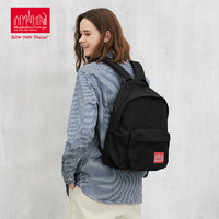曼哈顿CORDURA潮牌双肩包女学生书包休闲日系街头旅行背包电脑包（黑(附袋加盖)）