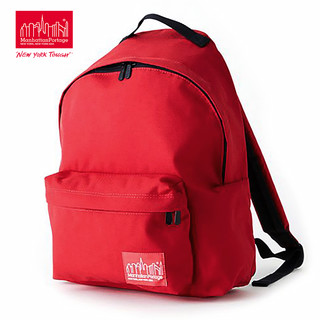 曼哈顿CORDURA潮牌双肩包女学生书包休闲日系街头旅行背包电脑包（红(附袋加盖)）