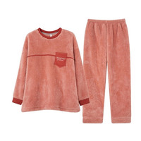 FENTENG 芬腾 女士长棉绒家居服套装 Q9982741790 木棉红 L