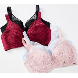 水中花女士软钢圈文胸818227酒红色75b