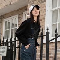 ONLY 史迪奇合作款 女士宽松圆领卫衣 12119S036