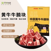 风味坐标 中原黄牛牛腩块 1kg/袋 国产谷饲 原切 生鲜牛肉 京东出品