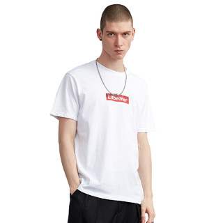 Lilbetter男士短袖T恤2021新款夏装男装体恤修身男生潮牌上衣半袖（185/XXL、白色）