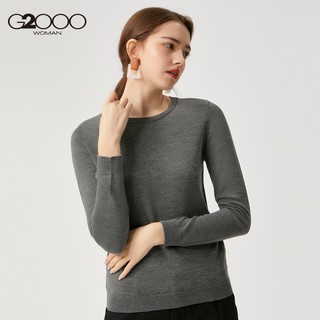 G2000女装套头毛衣 简约纯色打底衫女短款内搭针织衫（160/80A/S、粉色/20）
