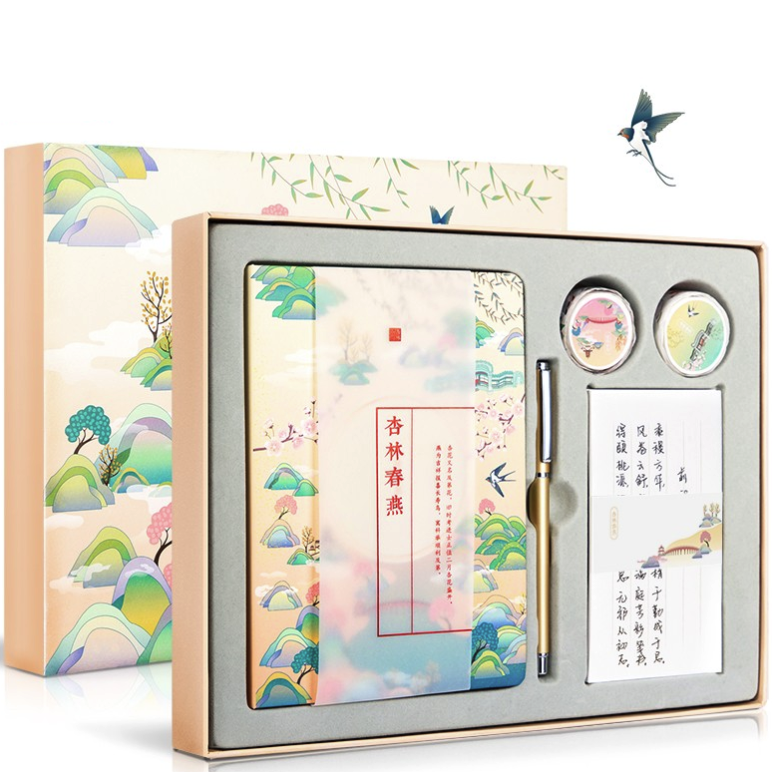 deli 得力 颐和园系列 SZ021 手账礼盒套装 杏林春燕 5件套