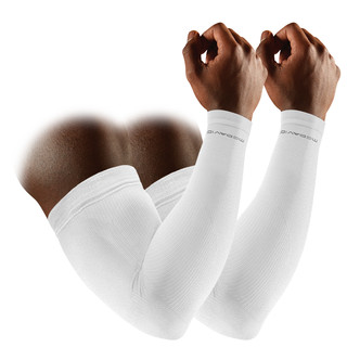 MCDAVID 迈克达威 跑步骑行户外护具篮球排球速干排汗压缩护臂8837（V(XL）、碳灰/荧黄（两只装））