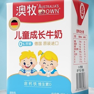 Australia's Own 澳牧 0蔗糖儿童成长牛奶 200ml*6盒